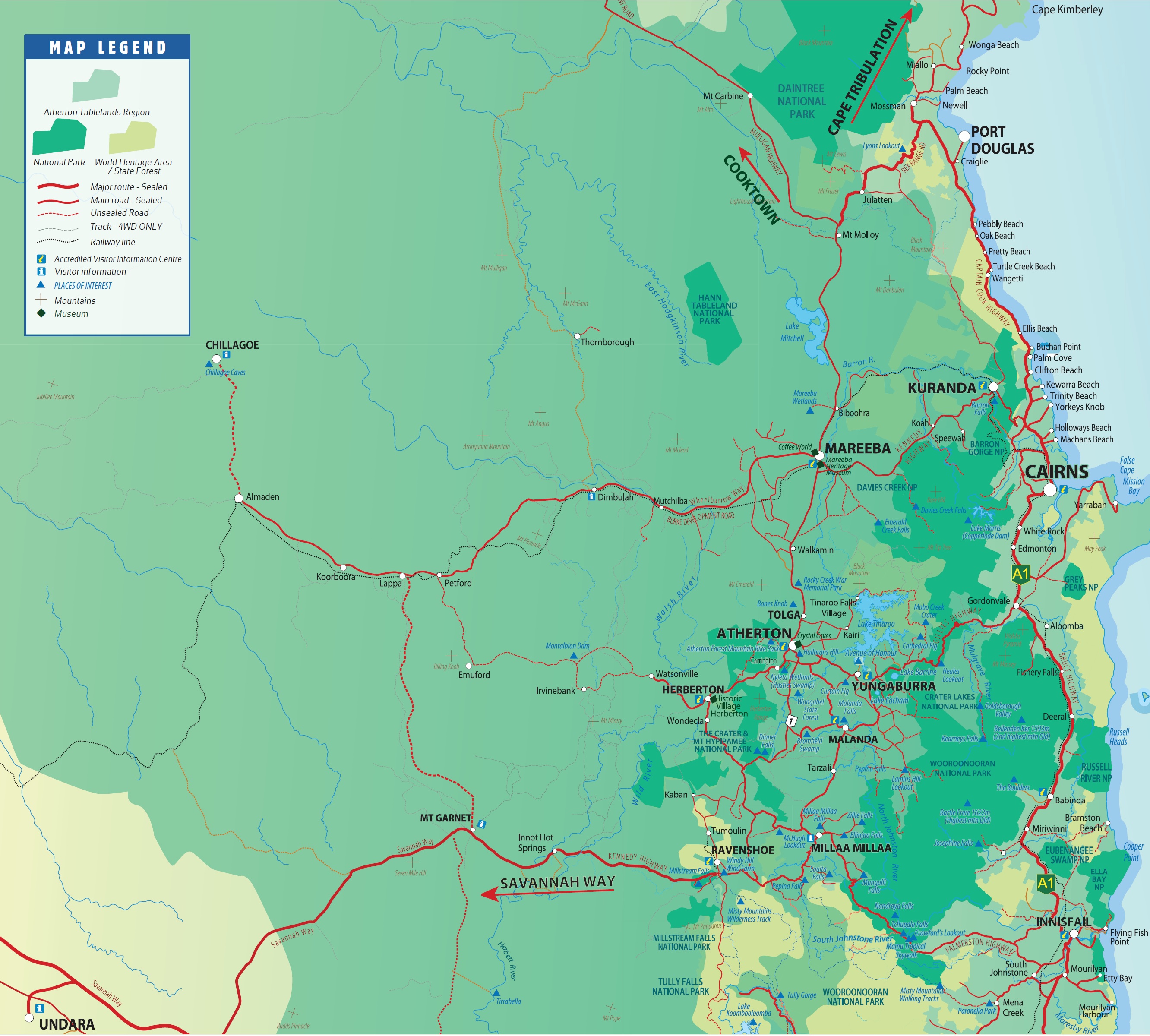 Atherton Tablelands Map